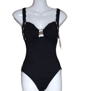 NEW CAPTIVA bra top black one piece swim S
